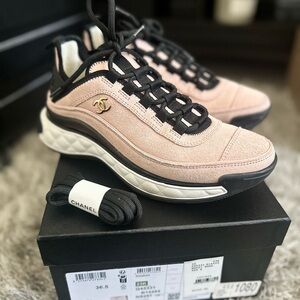 CHANEL Pink and Black Sneakers Modern Design